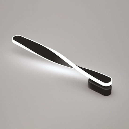 Modern Minimalist Long Oval Spiral Aluminum Silicone LED Wall Sconce Lamp For Living Room