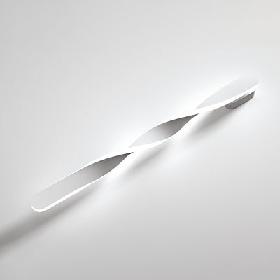 Moderne minimalistische lange ovale Spiral-Aluminium-Silikon-LED-Wandleuchte für das Wohnzimmer 