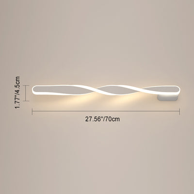 Moderne minimalistische lange ovale Spiral-Aluminium-Silikon-LED-Wandleuchte für das Wohnzimmer 