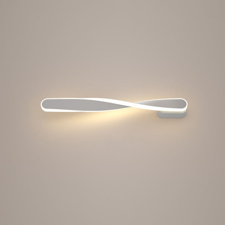 Modern Minimalist Long Oval Spiral Aluminum Silicone LED Wall Sconce Lamp For Living Room