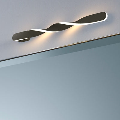 Moderne minimalistische lange ovale Spiral-Aluminium-Silikon-LED-Wandleuchte für das Wohnzimmer 