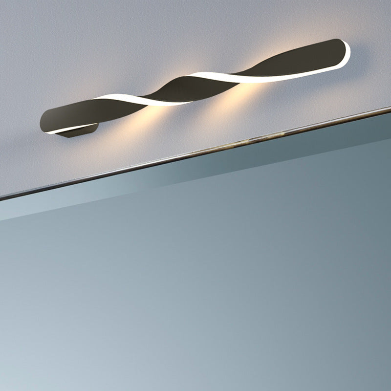 Moderne minimalistische lange ovale Spiral-Aluminium-Silikon-LED-Wandleuchte für das Wohnzimmer 