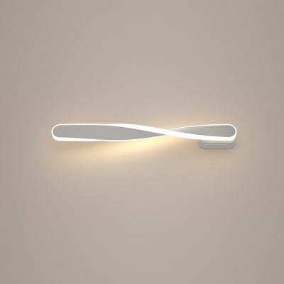 Moderne minimalistische lange ovale Spiral-Aluminium-Silikon-LED-Wandleuchte für das Wohnzimmer 