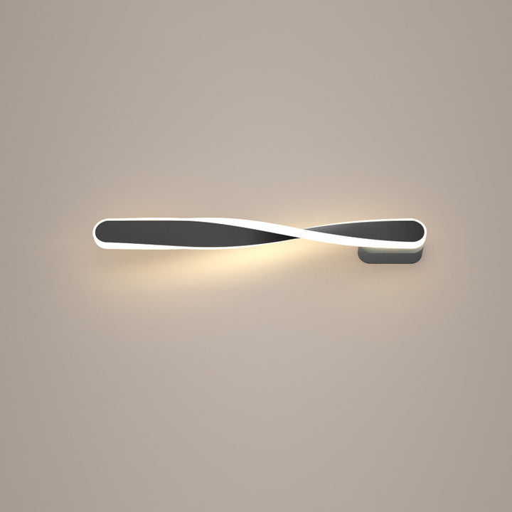 Modern Minimalist Long Oval Spiral Aluminum Silicone LED Wall Sconce Lamp For Living Room