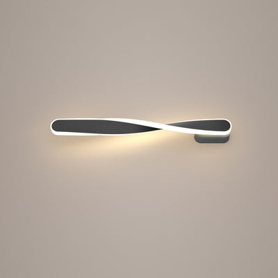 Moderne minimalistische lange ovale Spiral-Aluminium-Silikon-LED-Wandleuchte für das Wohnzimmer 