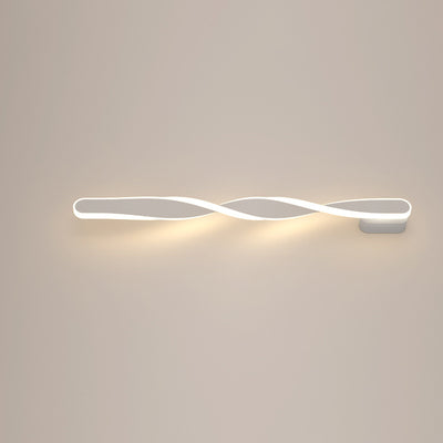 Moderne minimalistische lange ovale Spiral-Aluminium-Silikon-LED-Wandleuchte für das Wohnzimmer 