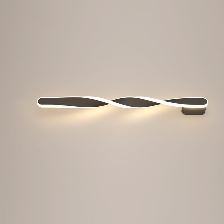 Modern Minimalist Long Oval Spiral Aluminum Silicone LED Wall Sconce Lamp For Living Room