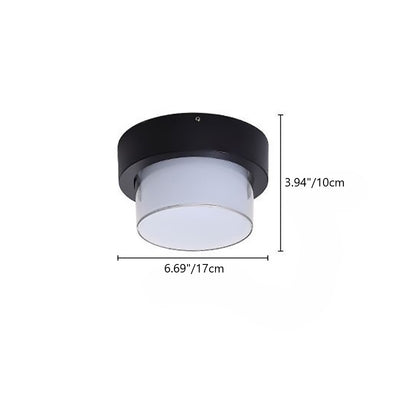 Luz de techo empotrada LED de aluminio fundido a presión acrílico cuadrado redondo cilíndrico minimalista moderno a prueba de agua para patio exterior 