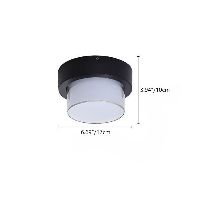 Luz de techo empotrada LED de aluminio fundido a presión acrílico cuadrado redondo cilíndrico minimalista moderno a prueba de agua para patio exterior 