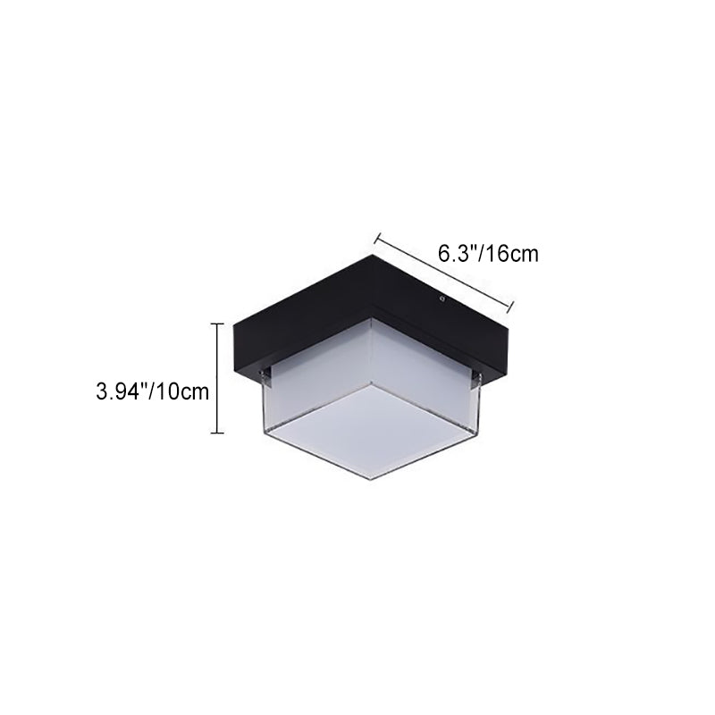 Luz de techo empotrada LED de aluminio fundido a presión acrílico cuadrado redondo cilíndrico minimalista moderno a prueba de agua para patio exterior 