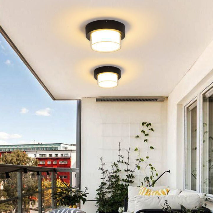 Luz de techo empotrada LED de aluminio fundido a presión acrílico cuadrado redondo cilíndrico minimalista moderno a prueba de agua para patio exterior 