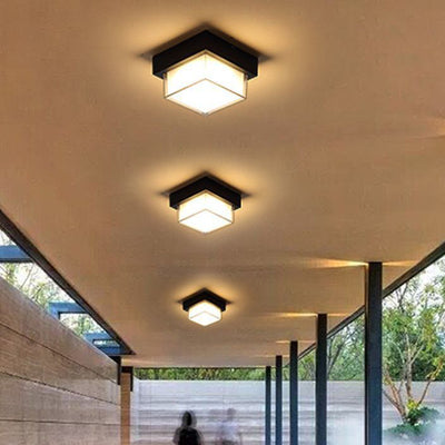 Luz de techo empotrada LED de aluminio fundido a presión acrílico cuadrado redondo cilíndrico minimalista moderno a prueba de agua para patio exterior 