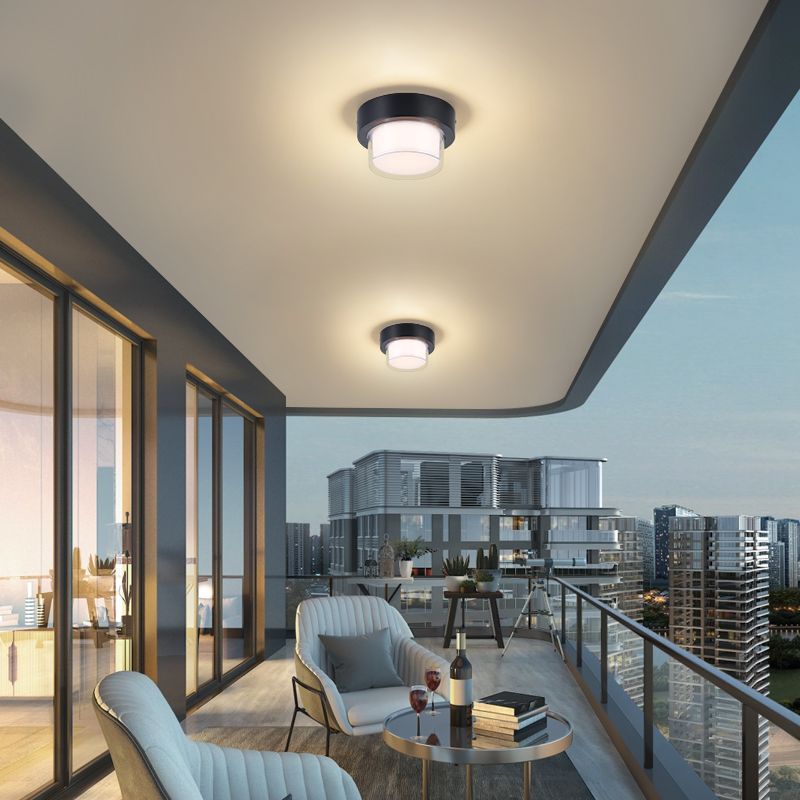 Luz de techo empotrada LED de aluminio fundido a presión acrílico cuadrado redondo cilíndrico minimalista moderno a prueba de agua para patio exterior 