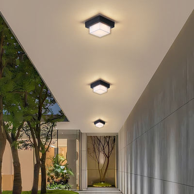 Luz de techo empotrada LED de aluminio fundido a presión acrílico cuadrado redondo cilíndrico minimalista moderno a prueba de agua para patio exterior 