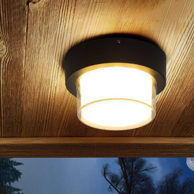 Luz de techo empotrada LED de aluminio fundido a presión acrílico cuadrado redondo cilíndrico minimalista moderno a prueba de agua para patio exterior 