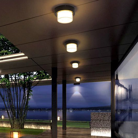 Luz de techo empotrada LED de aluminio fundido a presión acrílico cuadrado redondo cilíndrico minimalista moderno a prueba de agua para patio exterior 