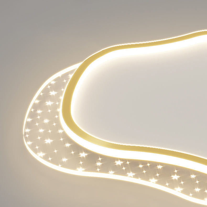 Plafonnier LED en acrylique avec montage affleurant pour chambre à coucher, en forme d&