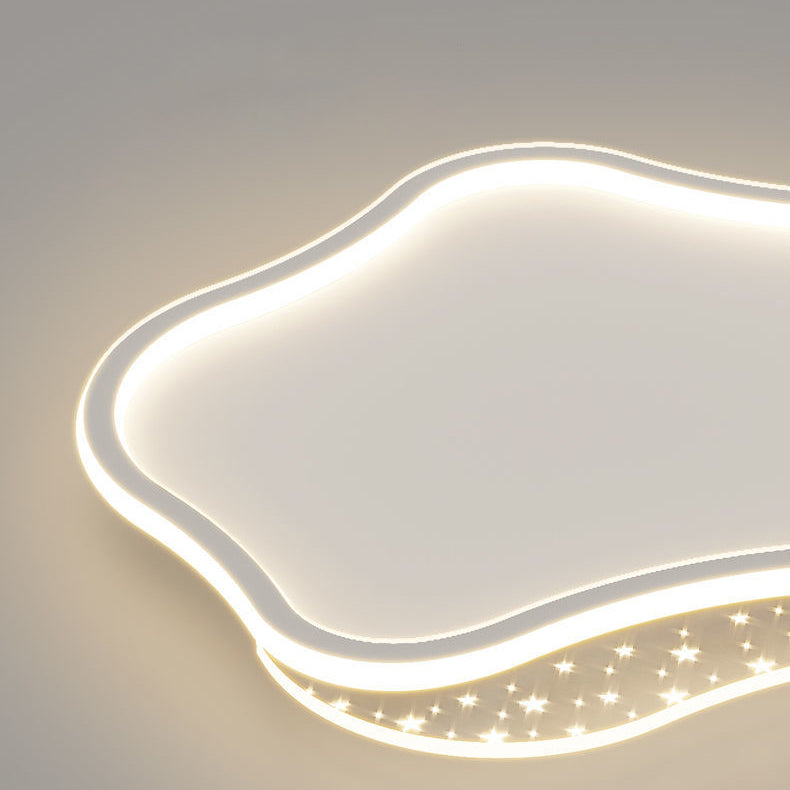 Plafonnier LED en acrylique avec montage affleurant pour chambre à coucher, en forme d&
