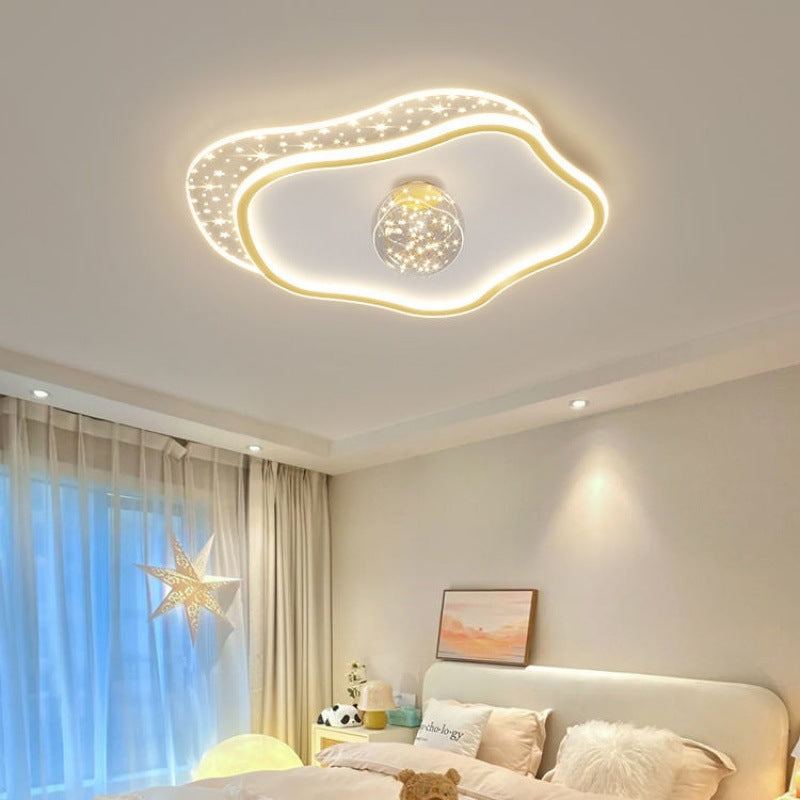 Plafonnier LED en acrylique avec montage affleurant pour chambre à coucher, en forme d&
