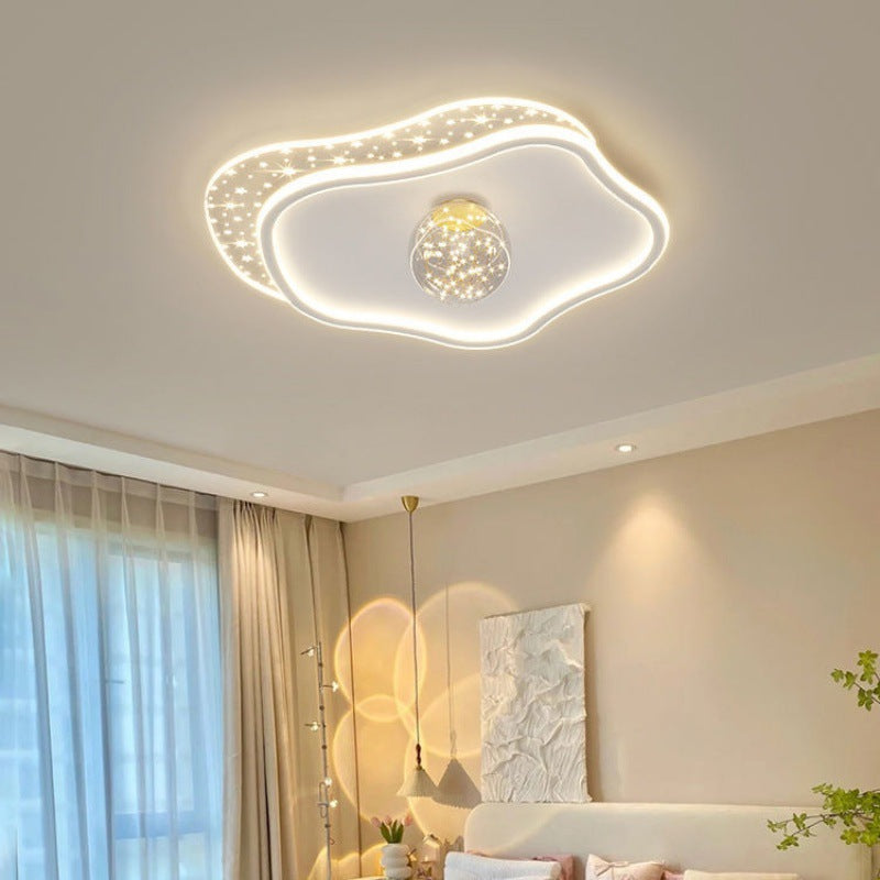 Plafonnier LED en acrylique avec montage affleurant pour chambre à coucher, en forme d&