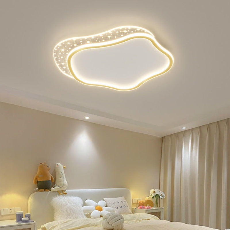 Plafonnier LED en acrylique avec montage affleurant pour chambre à coucher, en forme d&