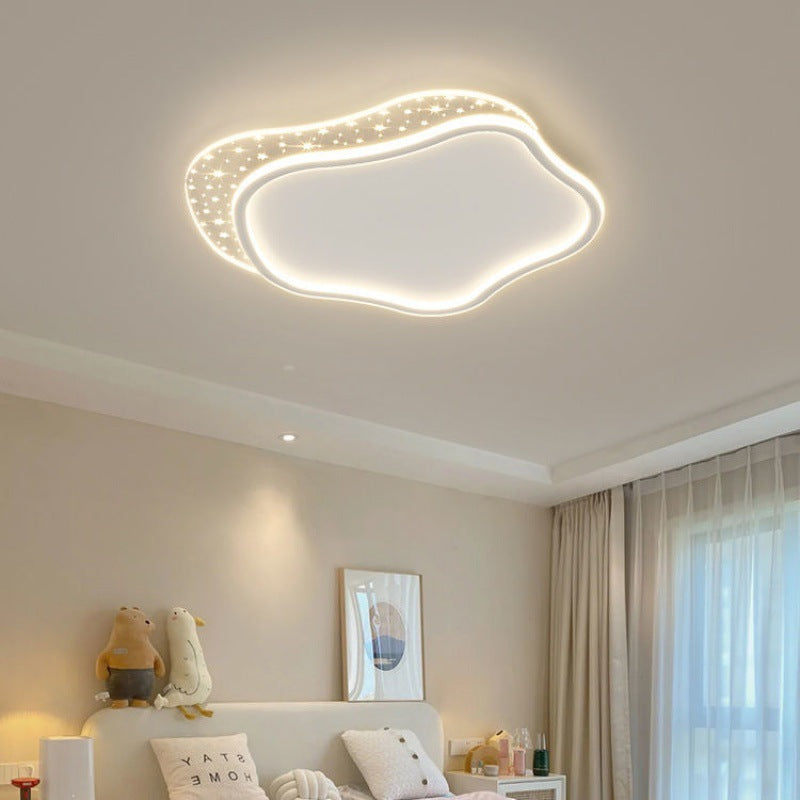 Plafonnier LED en acrylique avec montage affleurant pour chambre à coucher, en forme d&