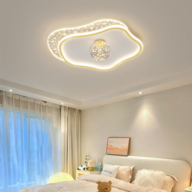 Plafonnier LED en acrylique avec montage affleurant pour chambre à coucher, en forme d&