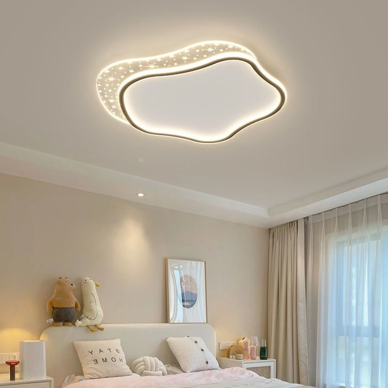 Plafonnier LED en acrylique avec montage affleurant pour chambre à coucher, en forme d&