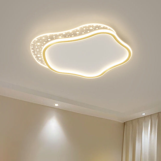Plafonnier LED en acrylique avec montage affleurant pour chambre à coucher, en forme d&