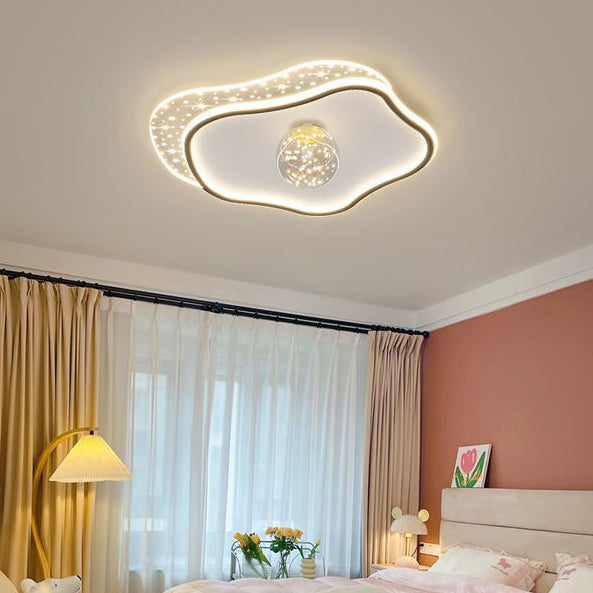 Plafonnier LED en acrylique avec montage affleurant pour chambre à coucher, en forme d&