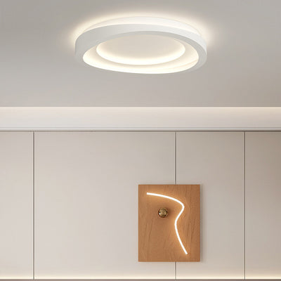 Modern Minimalist Round Irregular Iron Acrylic LED Flush Mount Ceiling Light For Bedroom