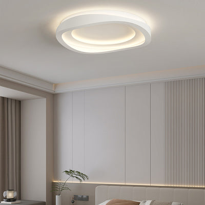 Modern Minimalist Round Irregular Iron Acrylic LED Flush Mount Ceiling Light For Bedroom