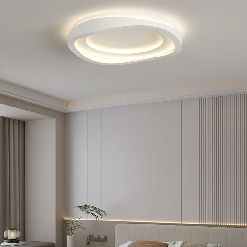 Modern Minimalist Round Irregular Iron Acrylic LED Flush Mount Ceiling Light For Bedroom