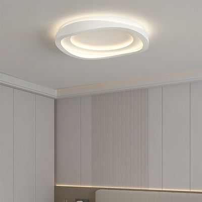 Modern Minimalist Round Irregular Iron Acrylic LED Flush Mount Ceiling Light For Bedroom