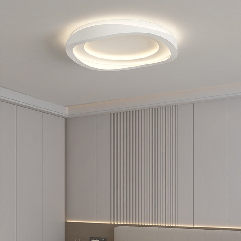 Modern Minimalist Round Irregular Iron Acrylic LED Flush Mount Ceiling Light For Bedroom
