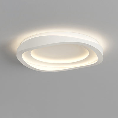 Modern Minimalist Round Irregular Iron Acrylic LED Flush Mount Ceiling Light For Bedroom