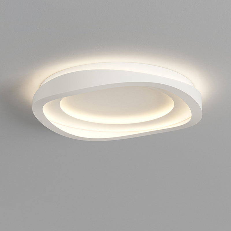Modern Minimalist Round Irregular Iron Acrylic LED Flush Mount Ceiling Light For Bedroom