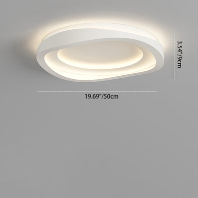 Modern Minimalist Round Irregular Iron Acrylic LED Flush Mount Ceiling Light For Bedroom