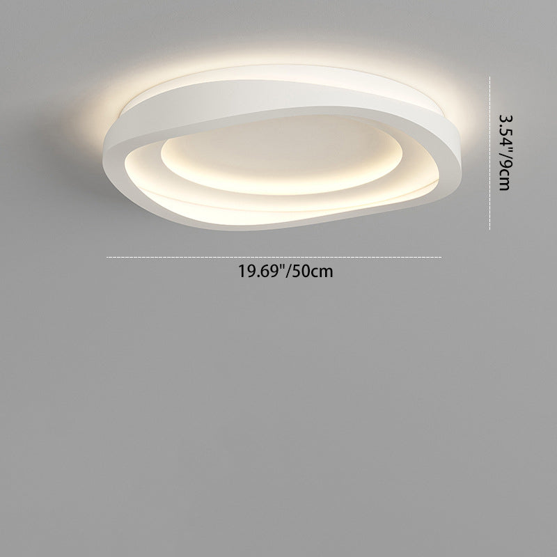 Modern Minimalist Round Irregular Iron Acrylic LED Flush Mount Ceiling Light For Bedroom