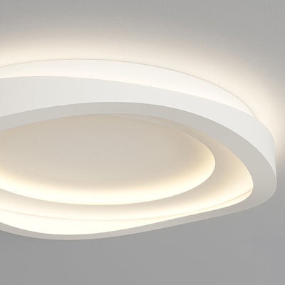 Modern Minimalist Round Irregular Iron Acrylic LED Flush Mount Ceiling Light For Bedroom
