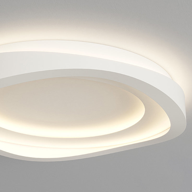 Modern Minimalist Round Irregular Iron Acrylic LED Flush Mount Ceiling Light For Bedroom