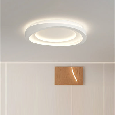 Modern Minimalist Round Irregular Iron Acrylic LED Flush Mount Ceiling Light For Bedroom