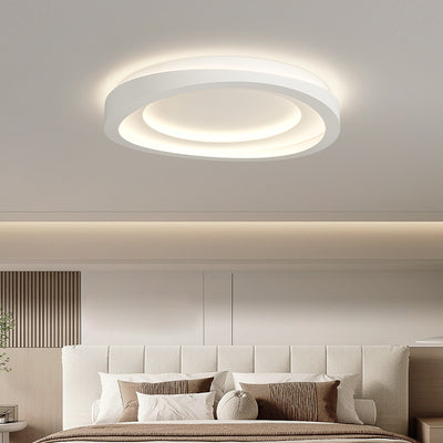 Modern Minimalist Round Irregular Iron Acrylic LED Flush Mount Ceiling Light For Bedroom