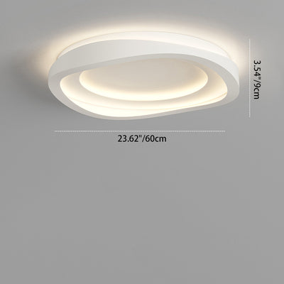 Modern Minimalist Round Irregular Iron Acrylic LED Flush Mount Ceiling Light For Bedroom