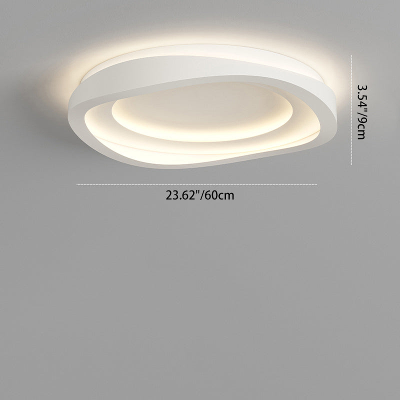 Modern Minimalist Round Irregular Iron Acrylic LED Flush Mount Ceiling Light For Bedroom