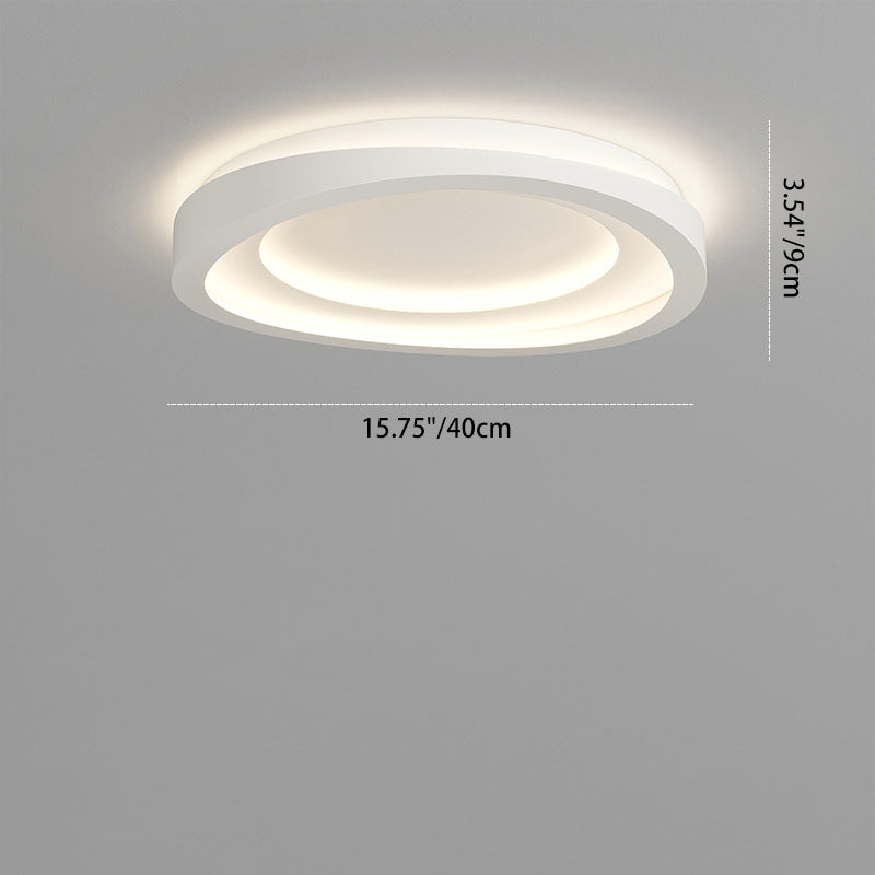 Modern Minimalist Round Irregular Iron Acrylic LED Flush Mount Ceiling Light For Bedroom