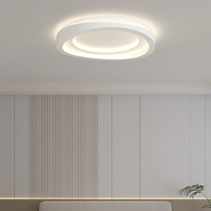 Modern Minimalist Round Irregular Iron Acrylic LED Flush Mount Ceiling Light For Bedroom