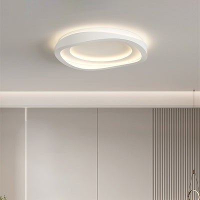 Modern Minimalist Round Irregular Iron Acrylic LED Flush Mount Ceiling Light For Bedroom