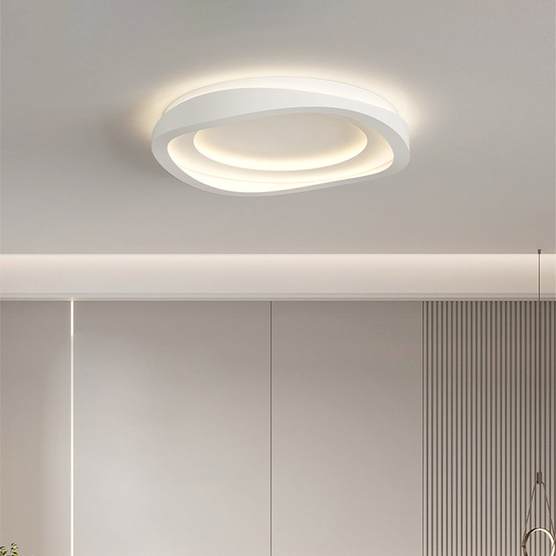 Modern Minimalist Round Irregular Iron Acrylic LED Flush Mount Ceiling Light For Bedroom