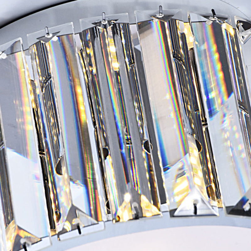 Contemporáneo Cilindro Escandinavo Cuadrado Tira de Acero Inoxidable Cristal Acrílico Lámpara de Techo de Montaje Empotrado de 4 Luces para Sala de Estar 